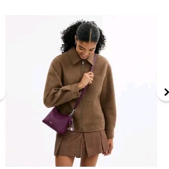 NWT Coach Laurel Small Shoulder Bag Plum Purple W Silver And Flower Charm - Picture 3 of 4